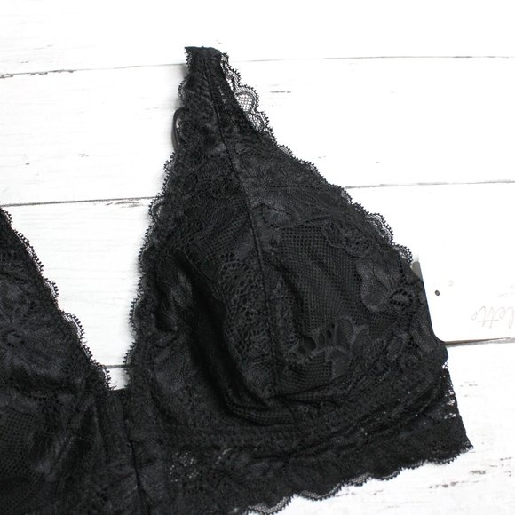 Rene Rofe Women's Black Lace Bra Size M Padded Wire Free Front Hook - Picture 4 of 6